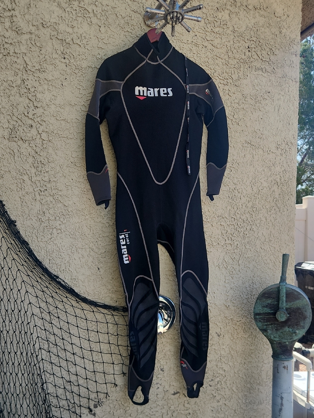Men's Mares Black/Gray Full Wetsuit - Thermal Dive Steamer